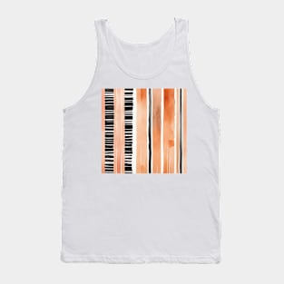 Peach orange and black watercolor stripes Tank Top